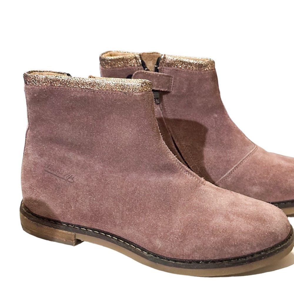 Pom D'Api Kids Suede Boots - Pink and Gold